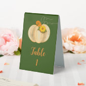 Plaque De Table Automne Citrouille blanc Tablette Signer Mariage (In SItu (Mariage))