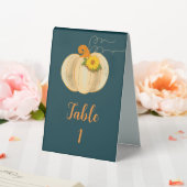 Plaque De Table Automne Citrouille blanc  Tablette Signer Mariage  (In SItu (Mariage))