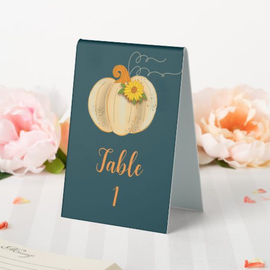 Plaque De Table Automne Citrouille blanc  Tablette Signer Mariage  (In SItu (Mariage))