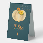 Plaque De Table Automne Citrouille blanc  Tablette Signer Mariage  (Recto)