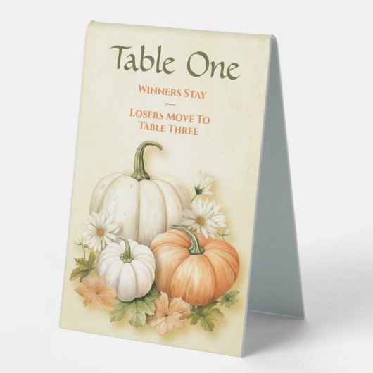 Plaque De Table Automne Citrouille Bunco (Recto)