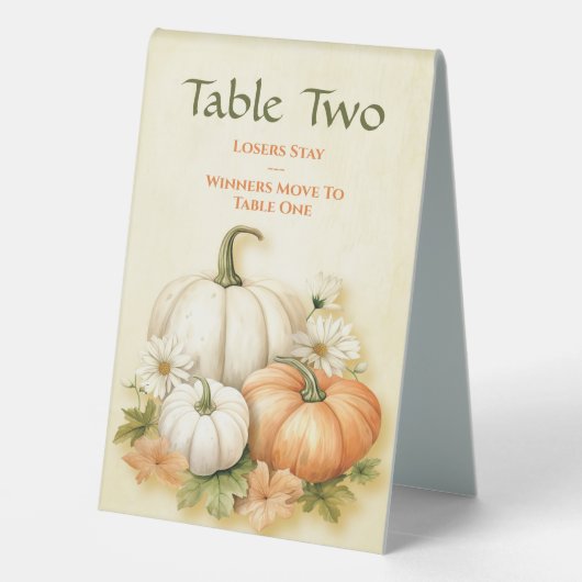 Plaque De Table Automne Citrouille Table Deux Bunco (Verso)