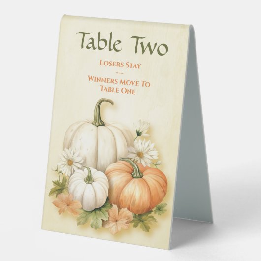 Plaque De Table Automne Citrouille Table Deux Bunco (Recto)