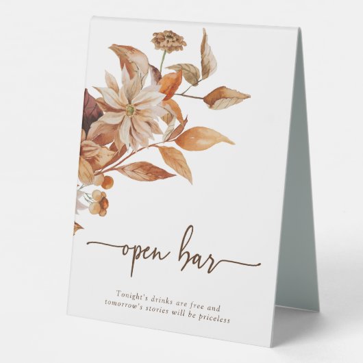 Plaque De Table Automne Floral (Verso)