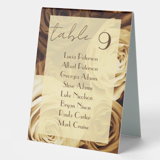 Plaque De Table Automne mariage marron beige rose (Recto)