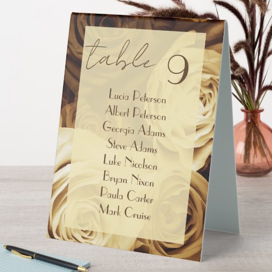 Plaque De Table Automne mariage marron beige rose (En SItu (Tableau))
