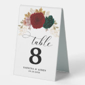 Plaque De Table Autumanal Gold Bourgogne Emeraude Greeny Floral (Recto)