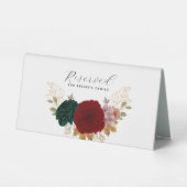 Plaque De Table Autumanal Gold Burgundy Emerald Greeny Siège (Recto)