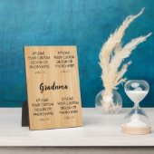 Plaque de table avec chevalet pour photo des petit (Côté)