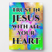 Plaque de table avec confiance en Easel en Jésus (Devant)