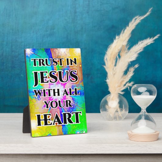 Plaque de table avec confiance en Easel en Jésus (Côté)