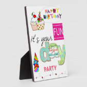 Plaque de table avec Easel Baby FUN Cupcake Happy (Côté)