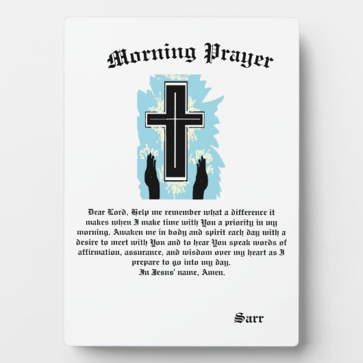 Plaque de table avec Easel : Prière (Devant)