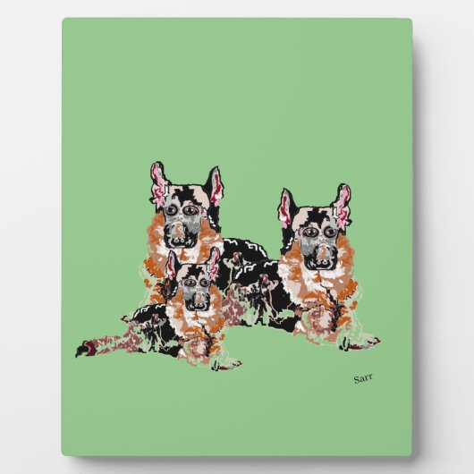 Plaque de table avec Easel : SHEPHERDS ALLEMAND (Devant)