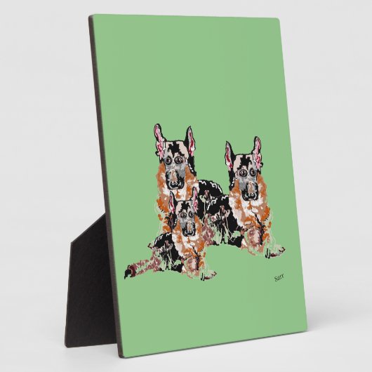 Plaque de table avec Easel : SHEPHERDS ALLEMAND (Côté)