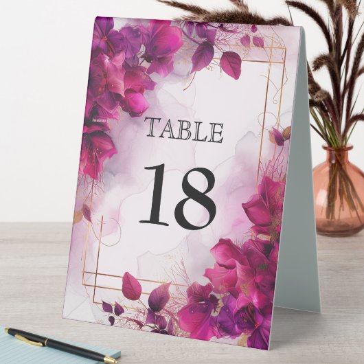 Plaque De Table 💍 Avec Enchantement Fuchsia : Aquarelle (En SItu (Tableau))