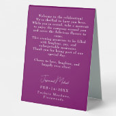 Plaque De Table 💍 Avec Enchantement Fuchsia : Aquarelle (Verso)