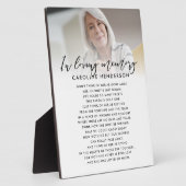 Plaque de table avec photo personnalisée et citati (Côté)