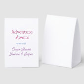 Plaque De Table aventure attend couple douche nom date rose bleu (Recto/verso)
