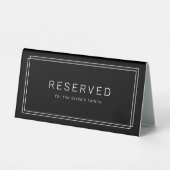 Plaque De Table AVERA Mariage Noir moderne Réservé (Recto)