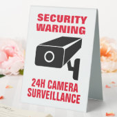 Plaque De Table Avertissement de sécurité de la caméra 24h avis de (In SItu (Mariage))
