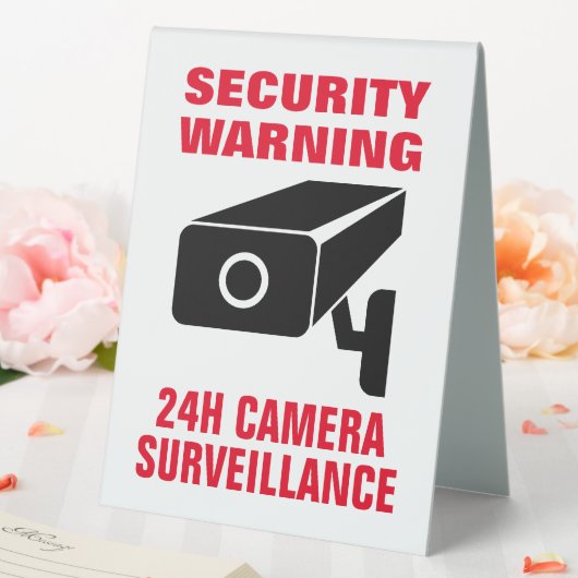 Plaque De Table Avertissement de sécurité de la caméra 24h avis de (In SItu (Mariage))