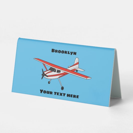 Plaque De Table Avion à train tricycle dessin animé (Recto)