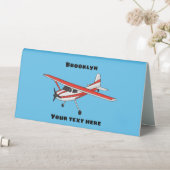 Plaque De Table Avion à train tricycle dessin animé (En SItu (Tableau))