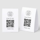 Plaque De Table Avis commercial Google Code QR (Recto/verso)