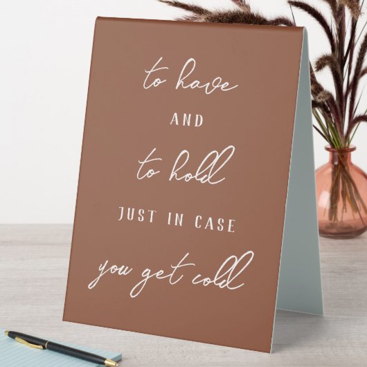 Plaque De Table Avoir et tenir des couvertures Mariages d'automne (En SItu (Tableau))