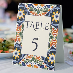 Plaque De Table Azulejo bleu Talavera vintage mariage mexicain