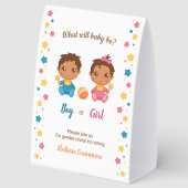 Plaque De Table Baby Boy Girl Gender Reveal Party (Recto)