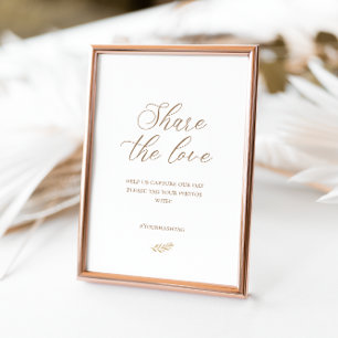 Plaque De Table Baby Brunch Bohème Neutre Partagez L'Amour Hashtag