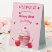 Plaque De Table Baby First Cherry & Cupcake fête d'anniversaire (In SItu (Mariage))