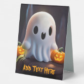 Plaque De Table Baby Ghost Déplaisant mignon caractère Halloween (Verso)