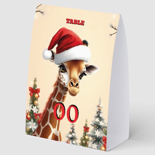 Plaque De Table Baby Giraffe Christmas Table Sign – Cute Holiday (Recto)