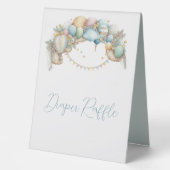 Plaque De Table Baby shower à ballon arc-en-ciel (Recto)