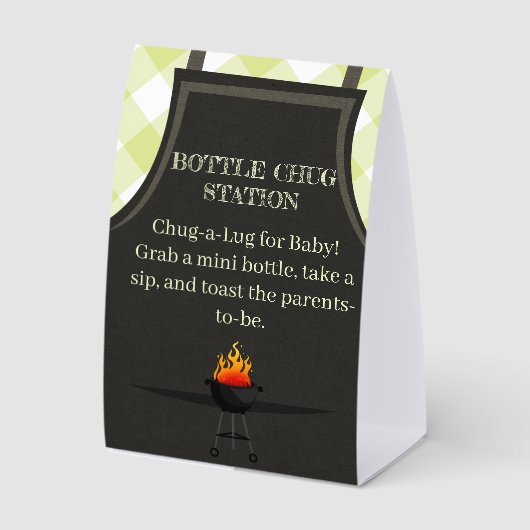 Plaque De Table Baby shower BBQ Gingham (Recto)