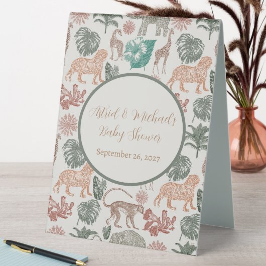 Plaque De Table Baby shower Boho Jungle Safari (En SItu (Tableau))