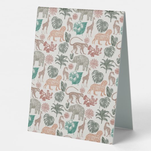 Plaque De Table Baby shower Boho Jungle Safari (Verso)