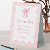 Plaque De Table Baby shower Bow rose Momosa Bar (En SItu (Tableau))