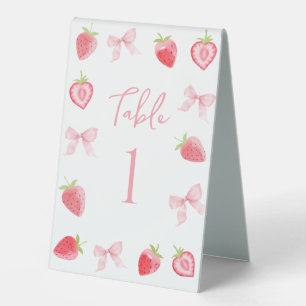 Plaque De Table Baby shower de la boîte à sucre de Berry rose Numé
