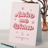 Plaque De Table Baby shower de Noël Conseils et souhaits (En SItu (Tableau))