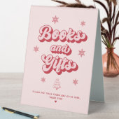 Plaque De Table Baby shower de Noël rose rouge Livres et cadeaux (En SItu (Tableau))