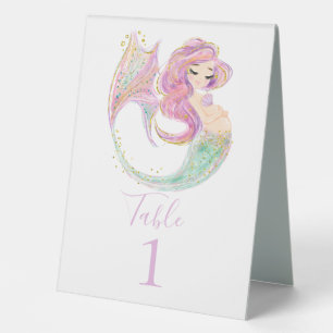 PLAQUE DE TABLE BABY SHOWER DU PARTI MERMAID