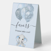 Plaque De Table Baby shower éléphant garçon ballon bleu faveurs (Verso)