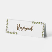 Plaque De Table Baby Shower Feuilles Vertes Fleur Rose (Verso)