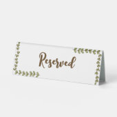 Plaque De Table Baby Shower Feuilles Vertes Fleur Rose (Recto)