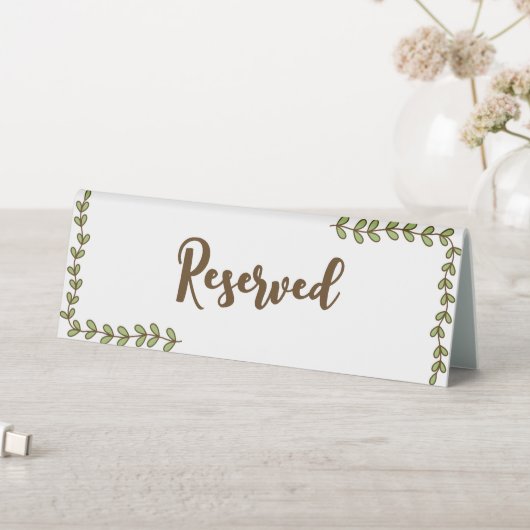 Plaque De Table Baby Shower Feuilles Vertes Fleur Rose (En SItu (Tableau))