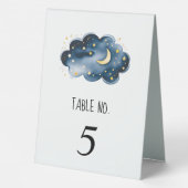 Plaque De Table Baby Shower Lune et Étoiles (Verso)